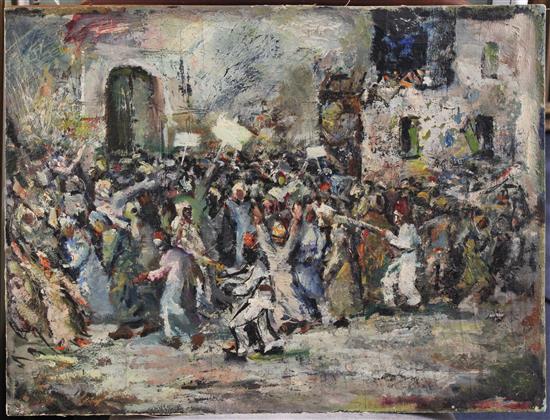 Tahia Halim (1919-2003) Demonstration, 17.75 x 23.5in., unframed